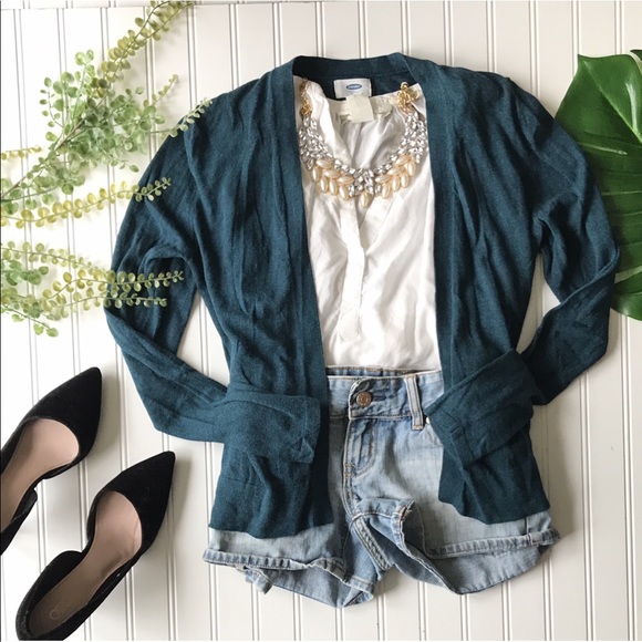 Old Navy Sweaters - Old navy cardigan turquoise blue open front